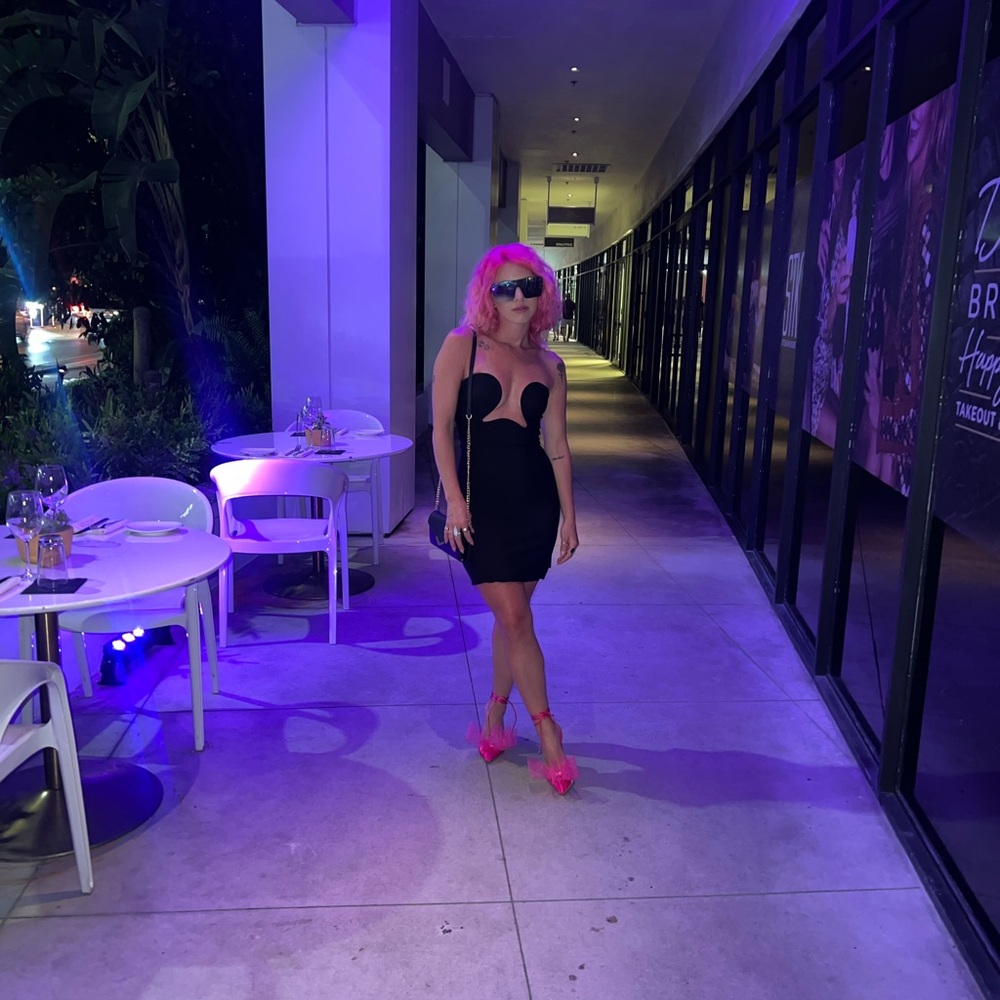 Nasty Gal Hot Pink Heels with Tulle Bow